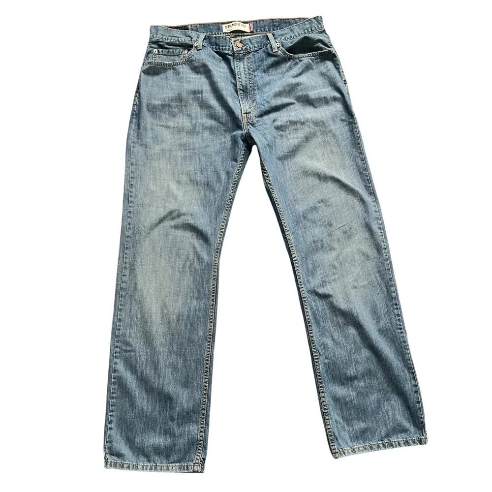 Levi's 505 Jeans Mens 38x32 Blue Straight Fit Medium Wash Denim Casual